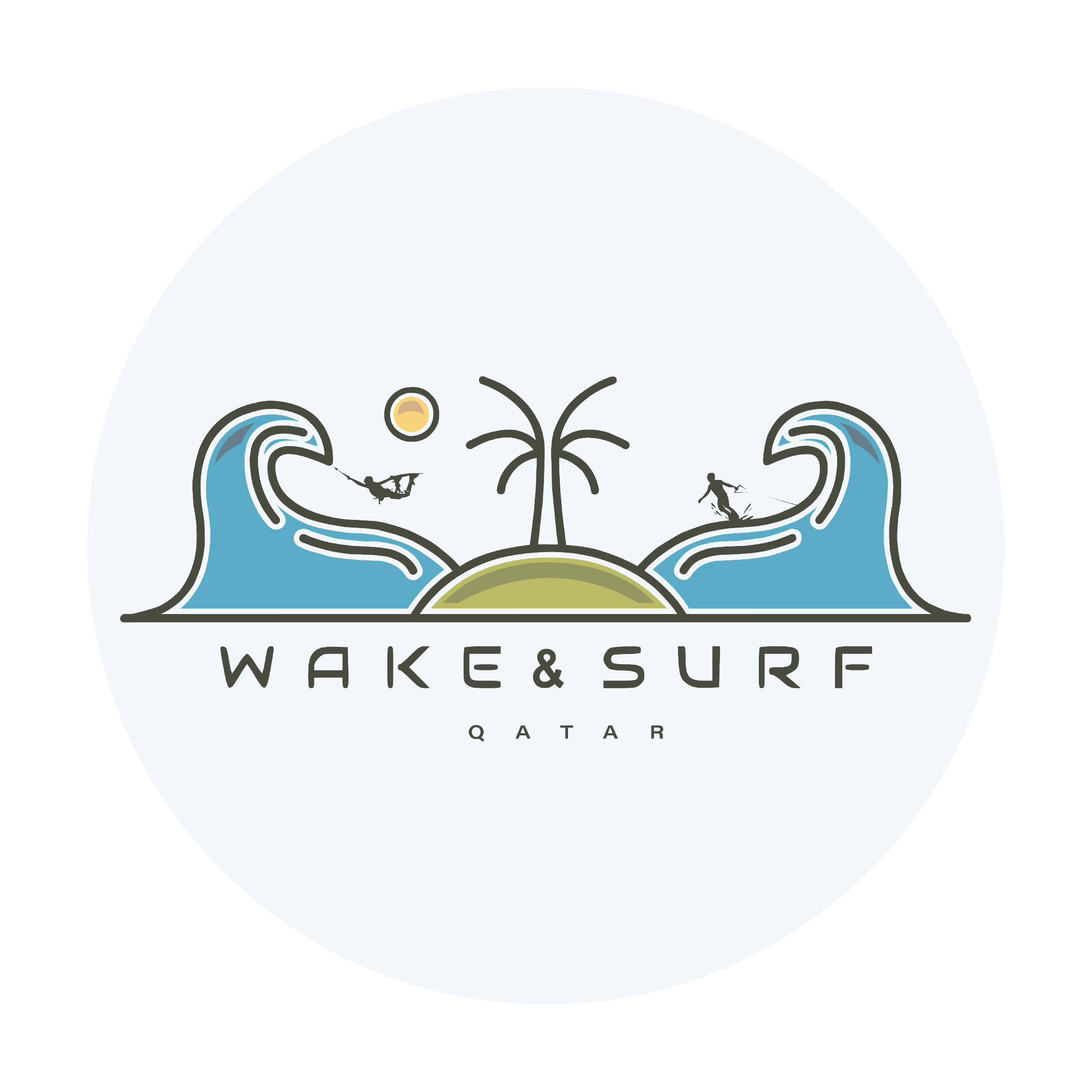 Logo Wakeboard and Surf Logo Colored background